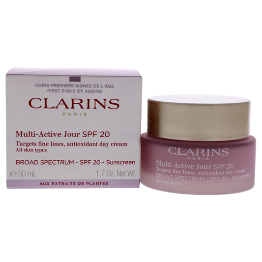 Multi-Active Day Cream SPF 20 - All Skin Types by Clarins for Unisex - 1.7 oz Cream