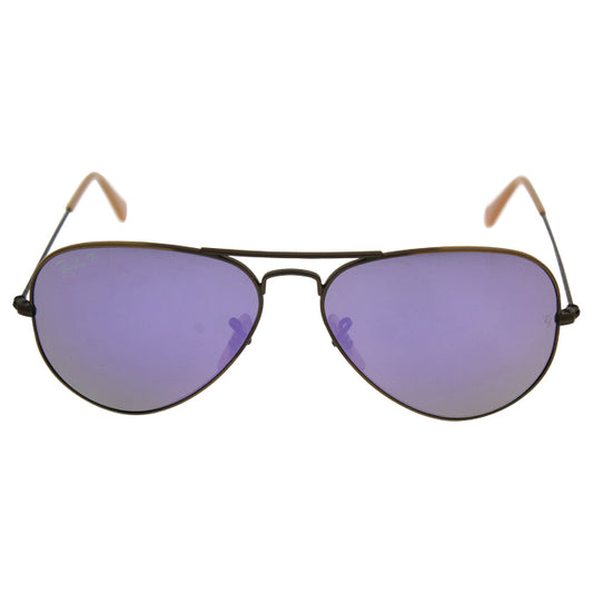 Ray Ban RB 3025 167-1R Aviator Large Metal - Bronze Copper-Lilac Flash Polarized by Ray Ban for Unisex - 58-14-135 mm Sunglasses