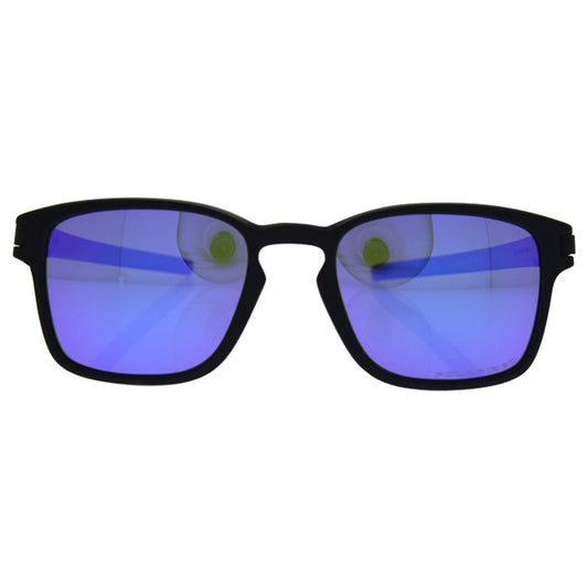 Oakley Latch Squared OO9353-04 - Matte Black/Violet Iridium Polarized by Oakley for Unisex - 52-19-139 mm Sunglasses