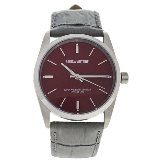 ZVF235 Fusion - Silver/Grey Leather Strap Watch by Zadig & Voltaire for Unisex - 1 Pc Watch