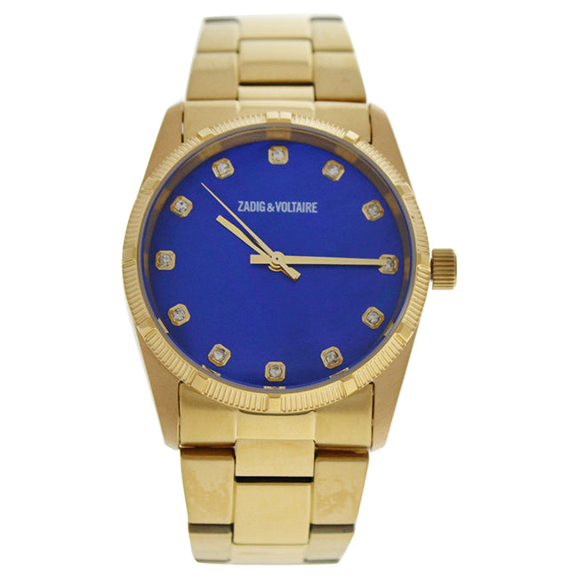ZVF220 Blue Dial/Gold Stainless Steel Bracelet Watch by Zadig & Voltaire for Unisex - 1 Pc Watch