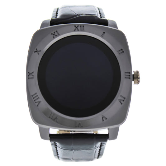 EK-F3 Montre Connectee Black Leather Strap Smart Watch by Eclock for Unisex - 1 Pc Watch