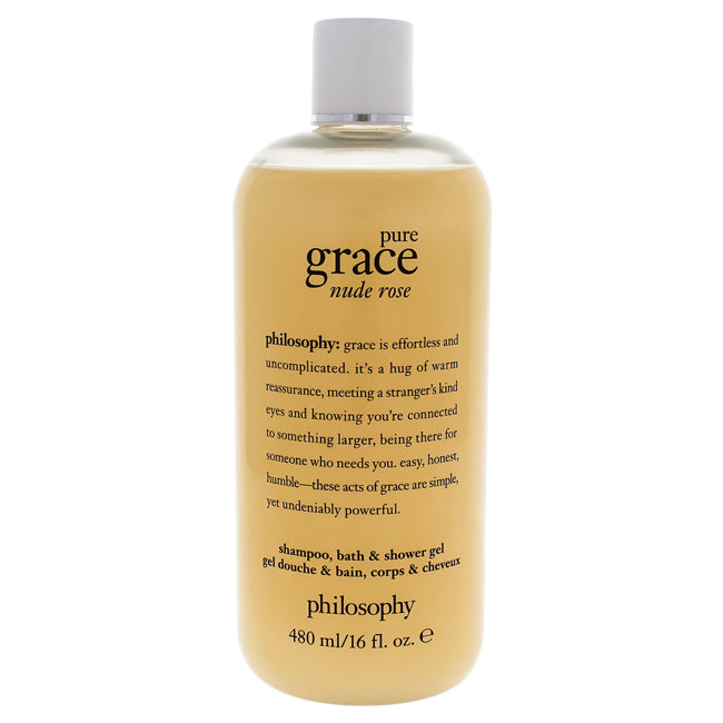 Pure Grace Nude Rose Shampoo Bath and Shower Gel by Philosophy for Women - 16 oz Shampoo Bath and Shower Gel