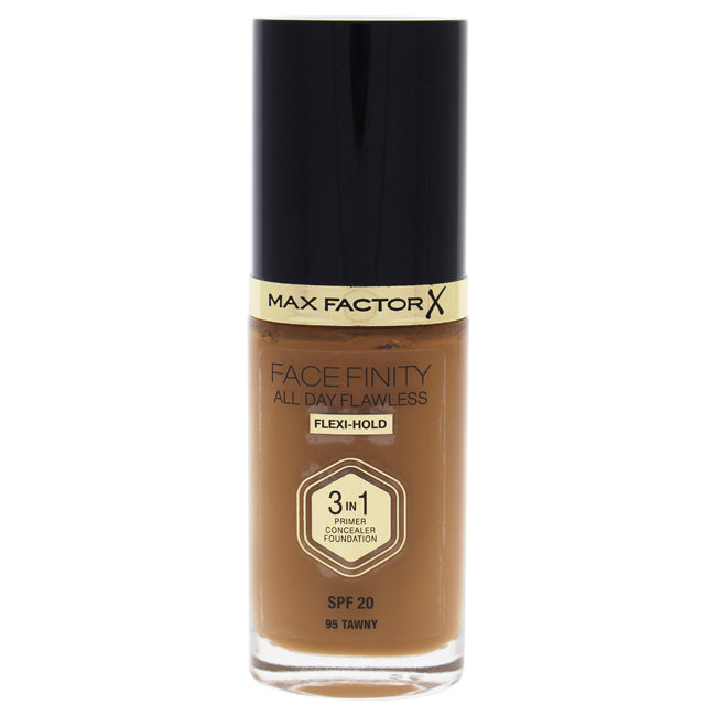 Facefinity All Day Flawless 3 In 1 Foundation SPF 20 - 95 Tawny by Max Factor for Women - 1 oz Foundation