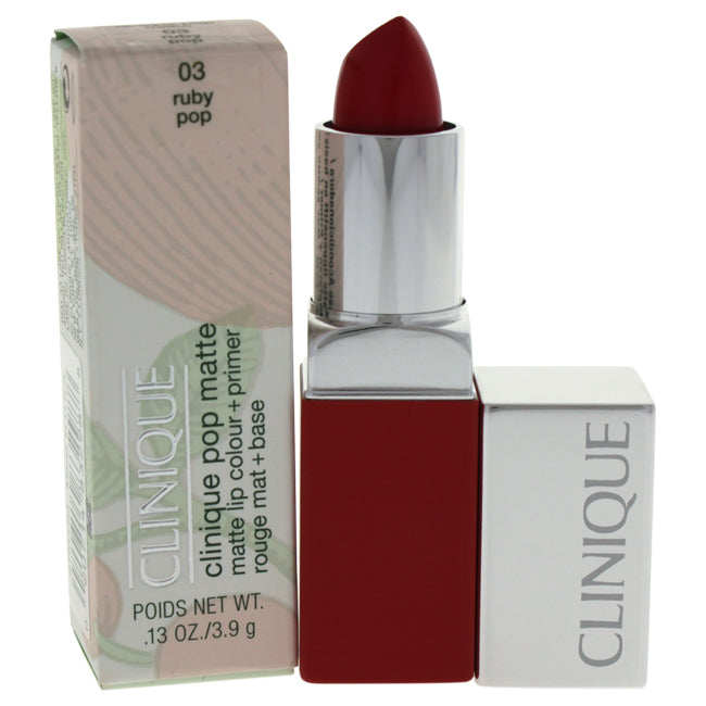 Clinique Pop Matte Lip Colour + Primer - 03 Ruby Pop by Clinique for Women - 0.13 oz Lipstick
