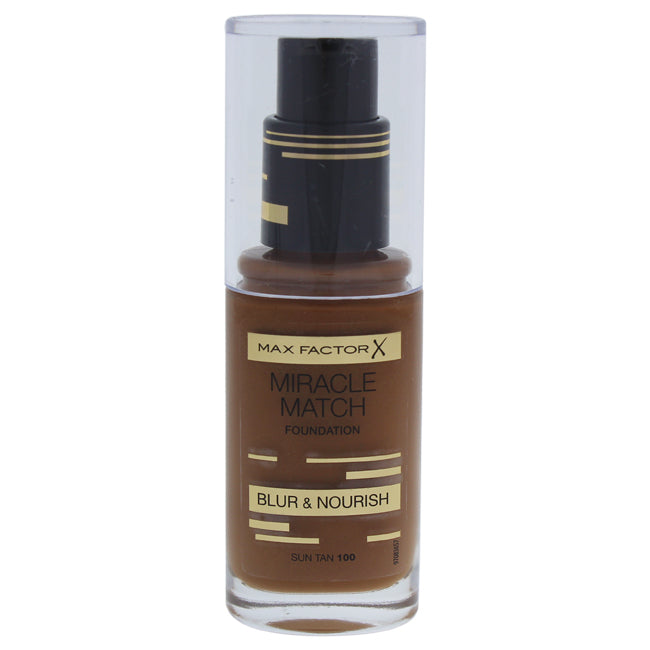 Miracle Match Foundation - # 100 Sun Tan by Max Factor for Women - 1 oz Foundation