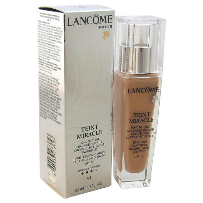Teint Miracle Bare Skin Foundation Natural Light Creator SPF 15 - # 02 Lys Rose by Lancome for Women - 1 oz Foundation