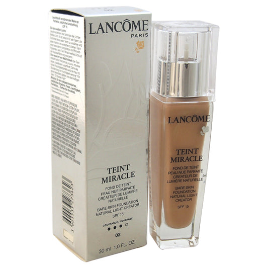 Teint Miracle Bare Skin Foundation Natural Light Creator SPF 15 - # 02 Lys Rose by Lancome for Women - 1 oz Foundation