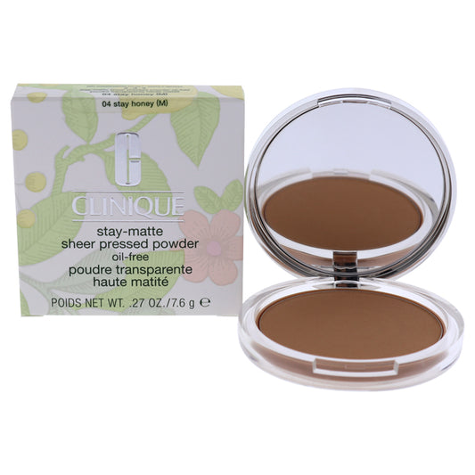 Stay-Matte Sheer Pressed Powder - 04 Stay Honey M - Dry Combination To Oily by Clinique for Women - 0.27 oz Powder