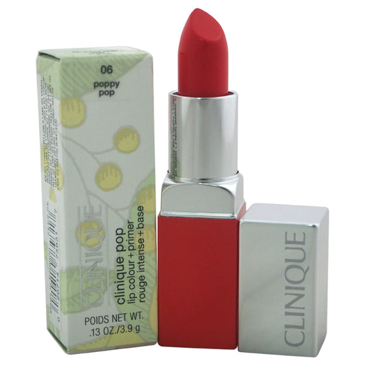 Clinique Pop Lip Colour + Primer - 06 Poppy Pop by Clinique for Women - 0.13 oz Lipstick