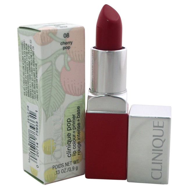 Clinique Pop Lip Colour + Primer - 08 Cherry Pop by Clinique for Women - 0.13 oz Lipstick