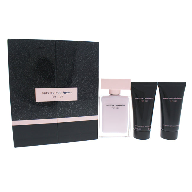 Narciso Rodriguez by Narciso Rodriguez for Women - 3 Pc Gift Set 1.6oz EDP Spray, 1.6oz Body Lotion, 1.6oz Shower Gel
