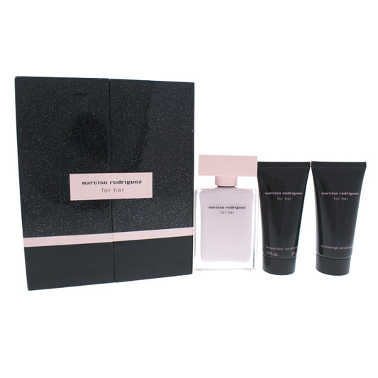 Narciso Rodriguez by Narciso Rodriguez for Women - 3 Pc Gift Set 1.6oz EDP Spray, 1.6oz Body Lotion, 1.6oz Shower Gel