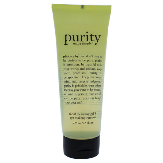 Purity Made Simple Foaming Facial Cleansing Gel & Eye Makeup Remover by Philosophy for Women - 7.5 oz Makeup Remover