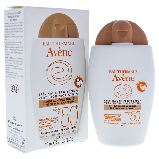 Tinted Mineral Fluid SPF 50 by Avene for Women - 1.3 oz Sunscreen