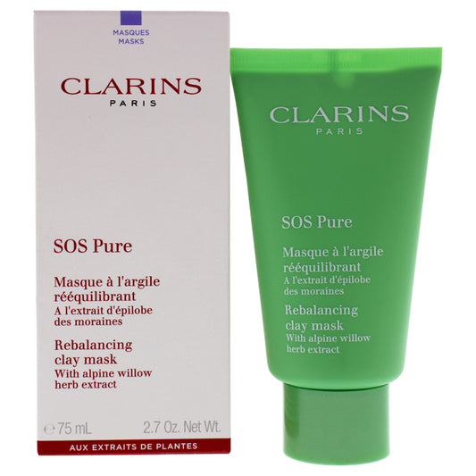 SOS Pure Rebalancing Clay Mask by Clarins for Women - 2.3 oz Mask