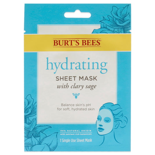 Hydrating Sheet Mask With Clary Sage by Burts Bees for Women - 0.33 oz Mask