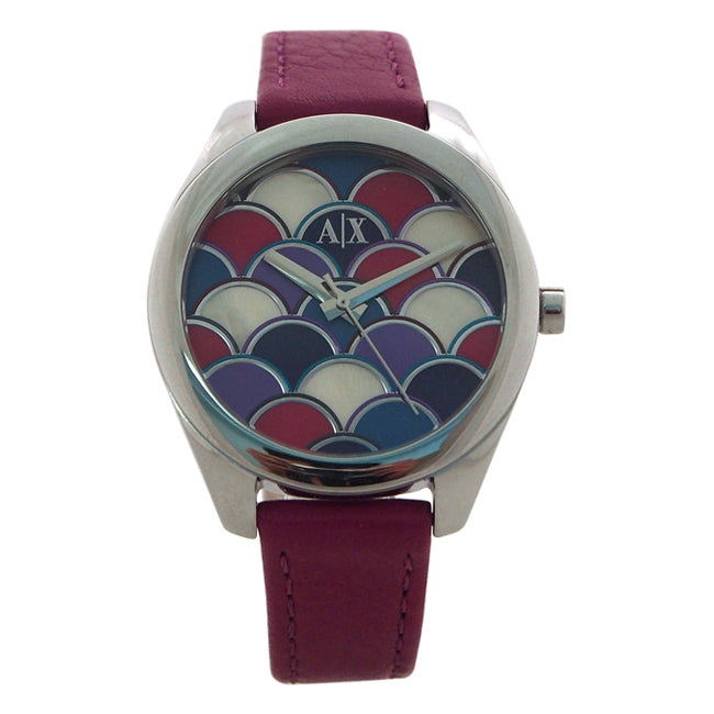 AX5523 Geo Purple Leather Watch by Armani Exchange for Women - 1 Pc Watch