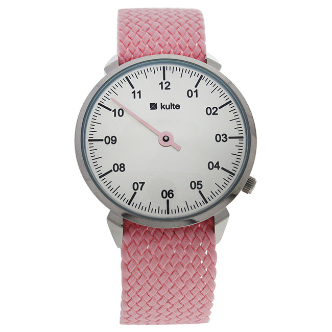 KUTPP Silver/Pink Nylon Strap Watch by Kulte for Women - 1 Pc Watch