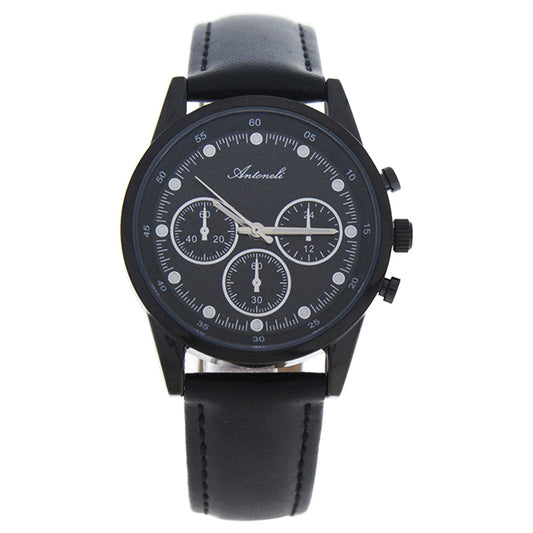AL5300-03 Black Leather Strap Watch by Antoneli for Women - 1 Pc Watch