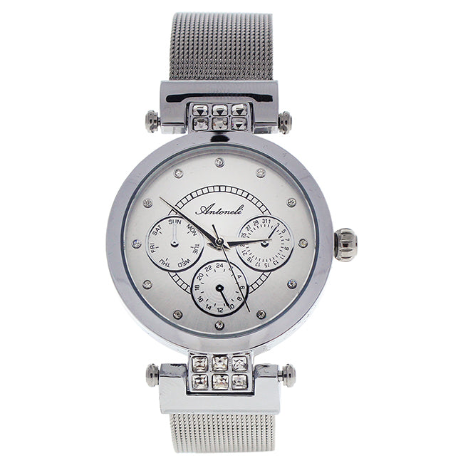 AL0704-09 Silver Stainless Steel Mesh Bracelet Watch by Antoneli for Women - 1 Pc Watch