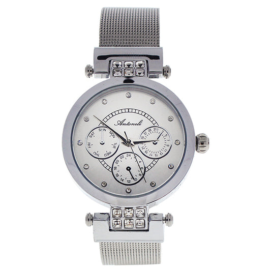 AL0704-09 Silver Stainless Steel Mesh Bracelet Watch by Antoneli for Women - 1 Pc Watch