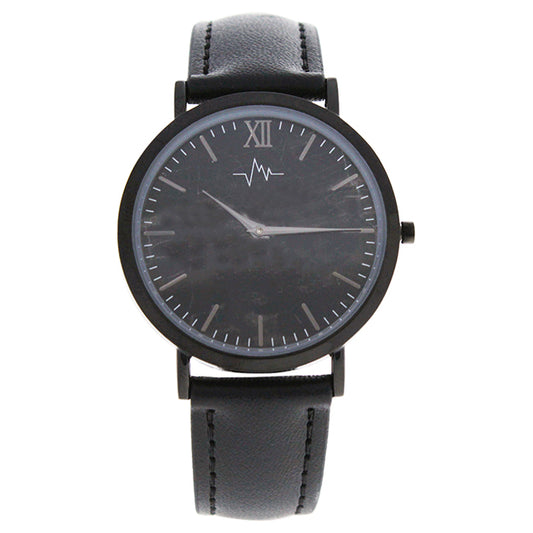 AO-176 Hygge - Black Charcoal/Black Leather Strap Watch by Andreas Osten for Women - 1 Pc Watch