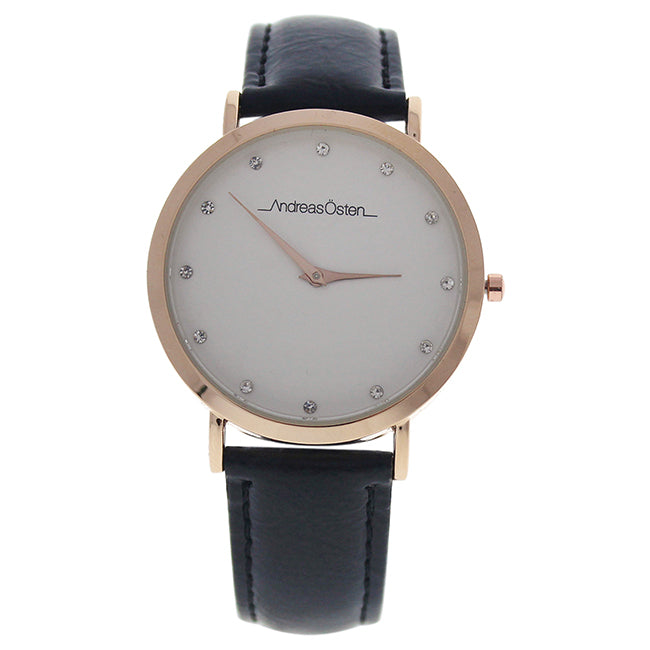 AO-13 Klassisk - Rose Gold/Black Leather Strap Watch by Andreas Osten for Women - 1 Pc Watch