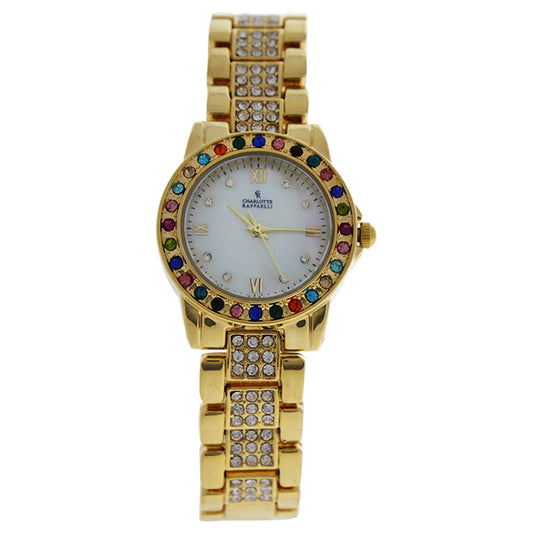 CRM001 Gold/Multicolor Stainless Steel Bracelet Watch by Charlotte Raffaelli for Women - 1 Pc Watch