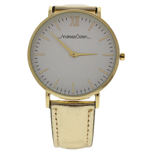 AO-188 Hygge - Gold/White Dial/Gold Leather Strap Watch by Andreas Osten for Women - 1 Pc Watch