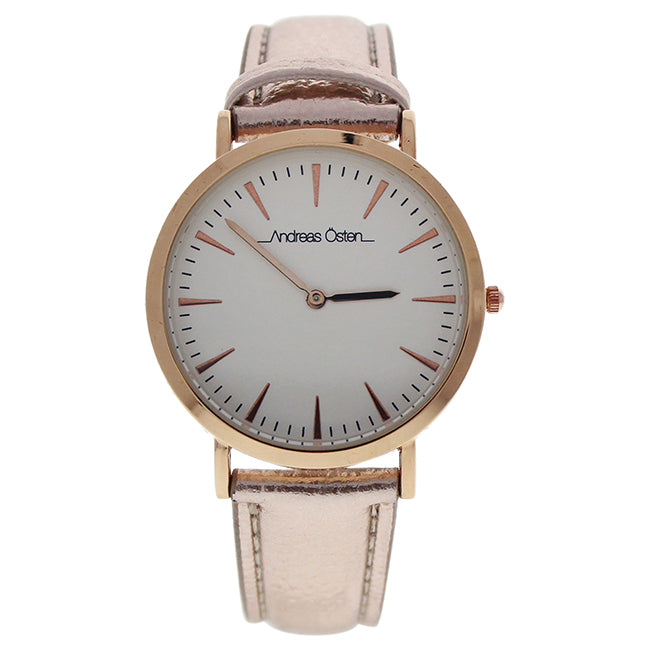 AO-196 Hygge - Rose Gold/White Leather Strap Watch by Andreas Osten for Women - 1 Pc Watch