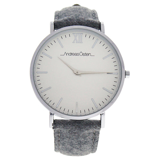 AO-194 Toutes - Silver/Grey Tweed Leather Strap Watch by Andreas Osten for Women - 1 Pc Watch